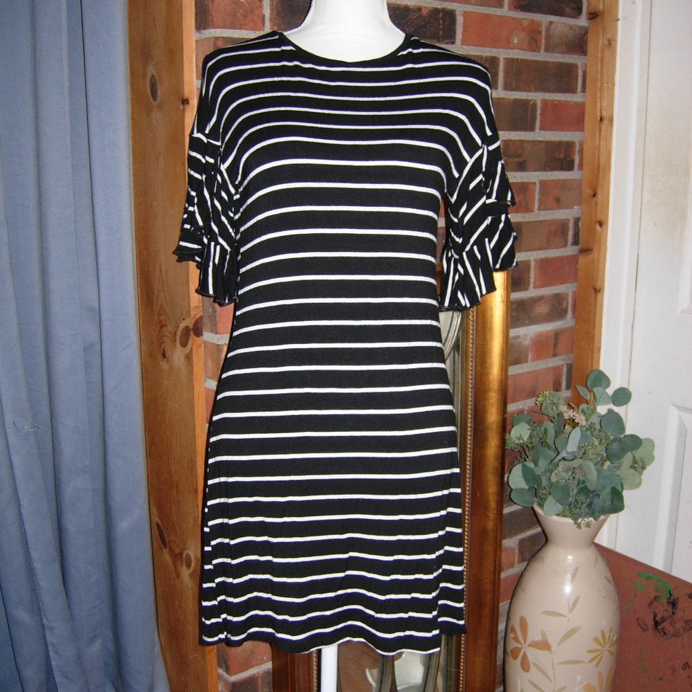 3 Hearts Striped Bell Sleeve T-Shirt Dress S